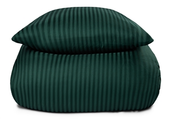 Se Dobbelt sengetøj i 100% Bomuldssatin - 200x220 cm - Grønt ensfarvet sengesæt - Borg Living sengelinned hos Dynezonen.dk
